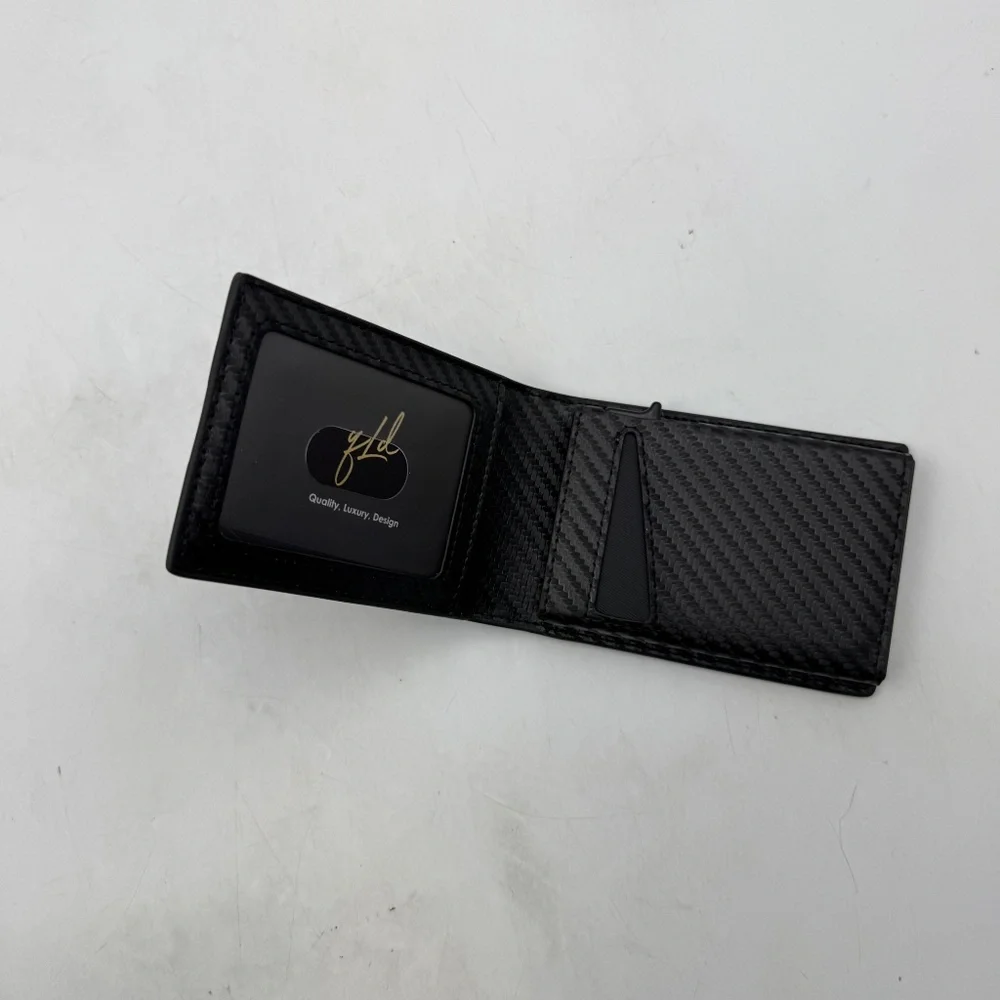 NEW QLD Minimalist Wallet RFID Carbon Fiber Pattern